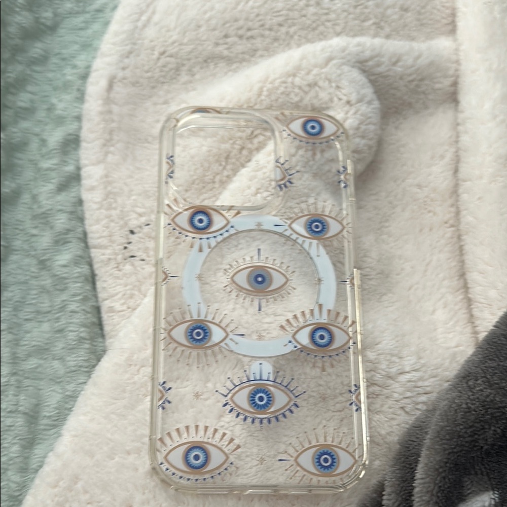 White and Blue Eye Design Phone Case